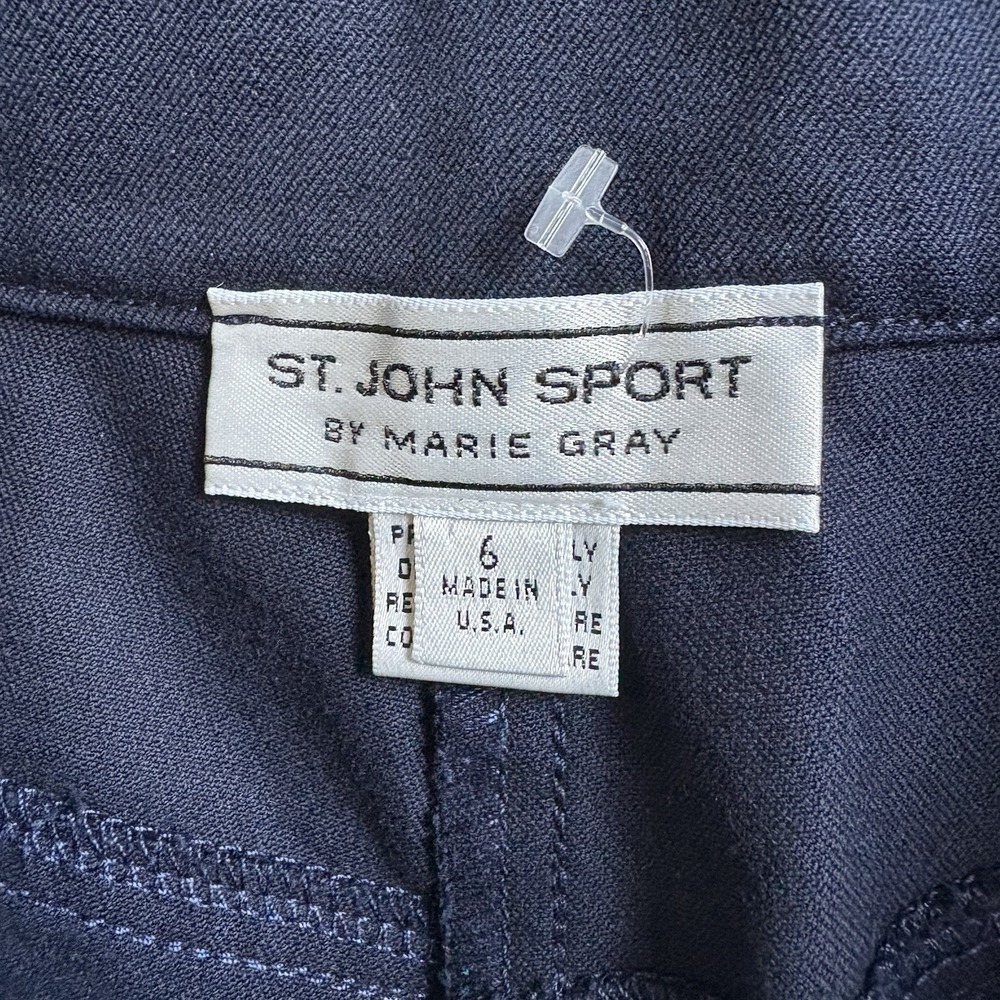 St. John Sport Navy Blue Straight Leg Trousers Size 6 - Picture 3 of 6